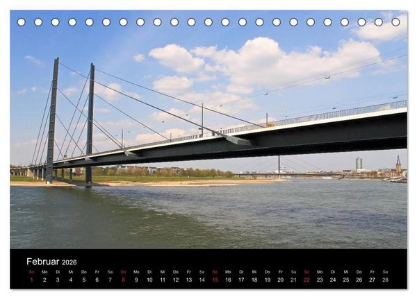 Produktbild: Von Ufer zu Ufer, Wege &uuml;ber den Rhein in D&uuml;sseldorf (Tischkalender 2026 DIN A5 quer), CALVENDO Monatskalender