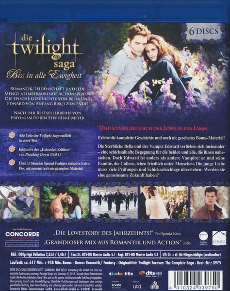 Produktbild: Die Twilight Saga - Biss in alle Ewigkeit/The Complete Collection [6 BRs]
