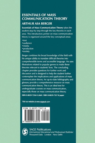 Produktbild: Essentials of Mass Communication Theory