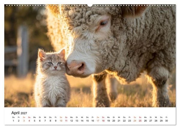 Produktbild: Beste Freunde - ein tierisch buntes Miteinander (hochwertiger Premium Wandkalender 2027 DIN A2 quer), Kunstdruck in Hochglanz