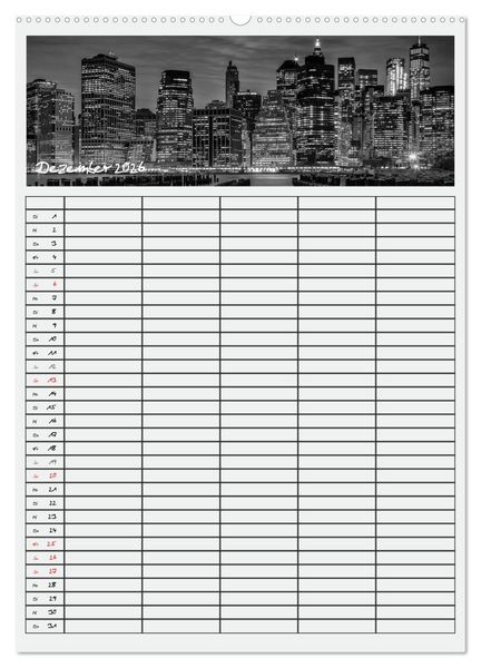 Produktbild: NEW YORK CITY Teamplaner (Wandkalender 2026 DIN A2 hoch), CALVENDO Monatskalender