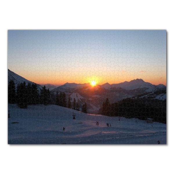 Produktbild: Lais Puzzle Sonnenuntergang Skifahren Frankreich 1000 Teile