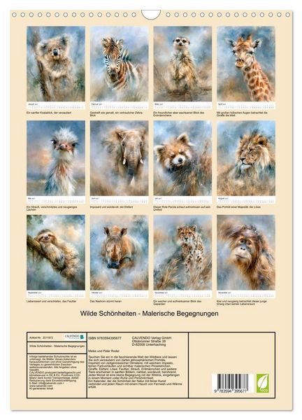 Produktbild: Wilde Sch&ouml;nheiten - Malerische Begegnungen (Wandkalender 2027 DIN A3 hoch), CALVENDO Monatskalender