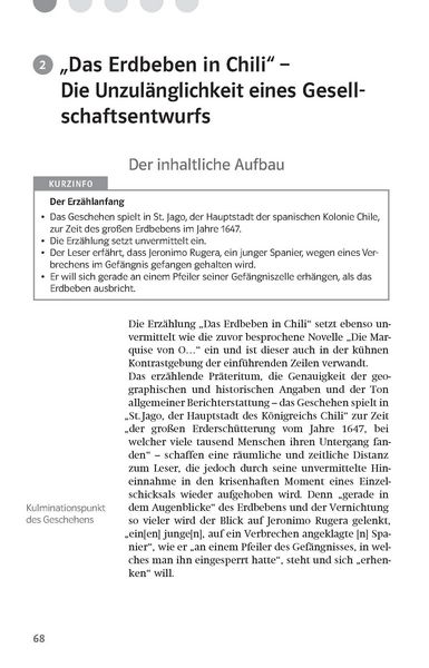 Produktbild: Klett Lekt&uuml;rehilfen Heinrich von Kleist, Die Marquise von O&hellip; Das Erdbeben in Chili
