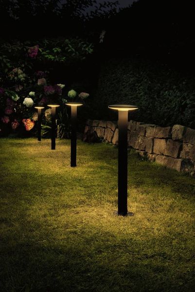 Produktbild: Paulmann P+S Poller Plate IP44 2200K 94723 Beleuchtungssystem Plug & Shine LED-Gartenstrahler LED 7 W Gold Anthrazit