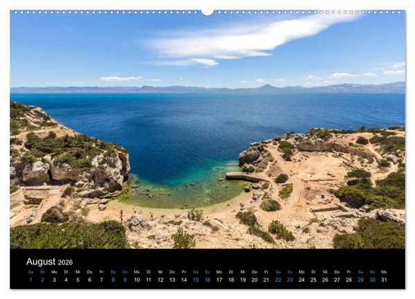 Produktbild: Peloponnes, Griechisches Urgestein von grandioser Sch&ouml;nheit. Die Regionen Argolis, Korinthia und Attika (hochwertiger Premium Wandkalender 2026 DIN A2 quer), Kunstdruck in Hochglanz