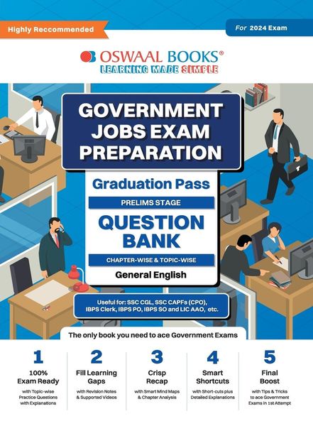Oswaal Government Exams Question Bank Graduation Pass | General English | for 2024 Exam