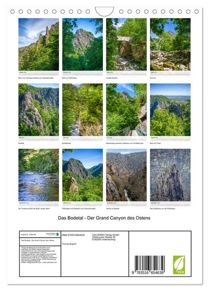 Produktbild: Das Bodetal - Der Grand Canyon des Ostens (Wandkalender 2026 DIN A4 hoch), CALVENDO Monatskalender