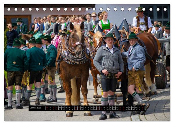 Produktbild: Maibaum aufstellen (Tischkalender 2026 DIN A5 quer), CALVENDO Monatskalender