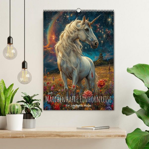 Produktbild: M&auml;rchenhafte Einhornreise - Ein Jahr voller Magie (Wandkalender 2026 DIN A2 hoch), CALVENDO Monatskalender