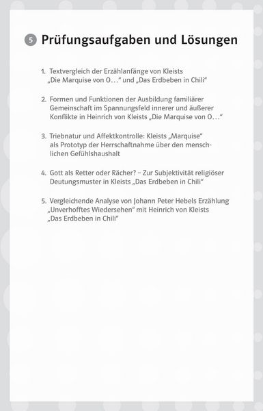 Produktbild: Klett Lekt&uuml;rehilfen Heinrich von Kleist, Die Marquise von O&hellip; Das Erdbeben in Chili