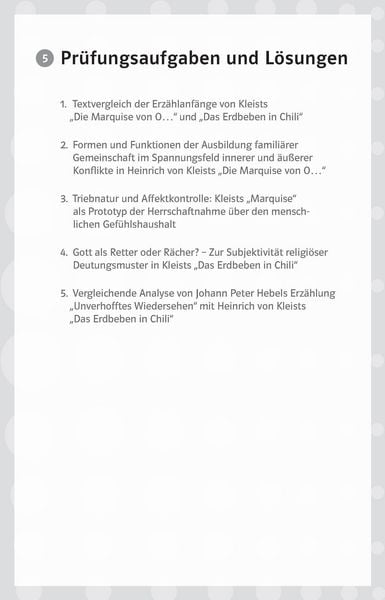 Produktbild: Lekt&uuml;rehilfen Heinrich von Kleist "Die Marquise von O.../Das Erdbeben in Chili"
