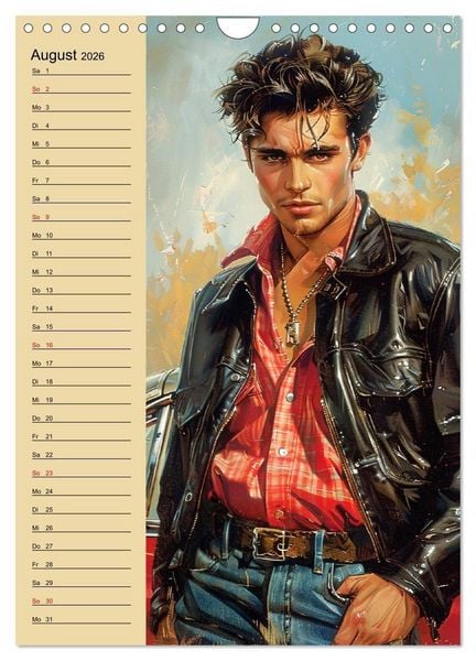 Produktbild: Verwegene Jungs. Pin-up-M&auml;nner im Stil der 50er Jahre (Wandkalender 2026 DIN A4 hoch), CALVENDO Monatskalender