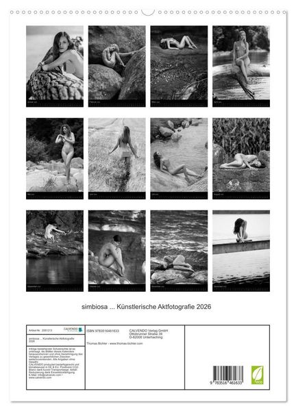 Produktbild: simbiosa ... K&uuml;nstlerische Aktfotografie 2026 (hochwertiger Premium Wandkalender 2026 DIN A2 hoch), Kunstdruck in Hochglanz