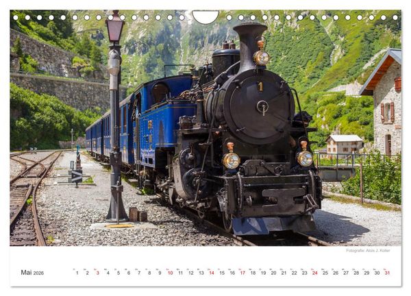 Produktbild: Dampfbahn Furka 2026 (Wandkalender 2026 DIN A4 quer), CALVENDO Monatskalender