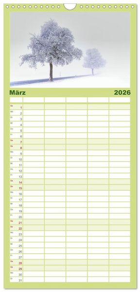 Produktbild: Familienplaner 2026 - Vogtland - von Klingenthal bis G&ouml;ltzschtal mit 5 Spalten (Wandkalender, 21 x 45 cm) CALVENDO