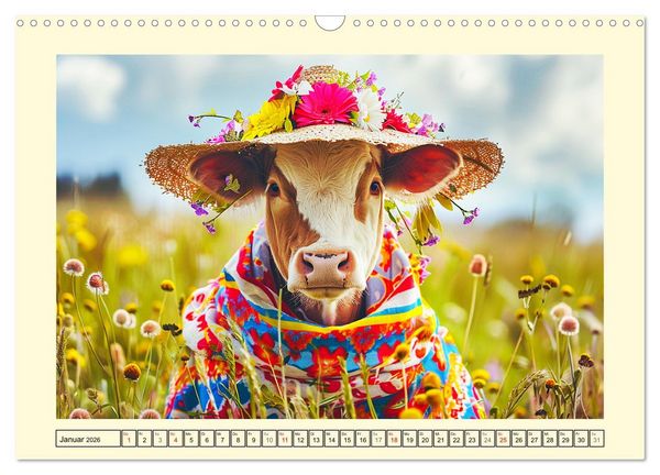 Produktbild: Elegante Modenschau auf dem Land. Bauernhoftiere als Fashion-Ikonen (Wandkalender 2026 DIN A3 quer), CALVENDO Monatskalender