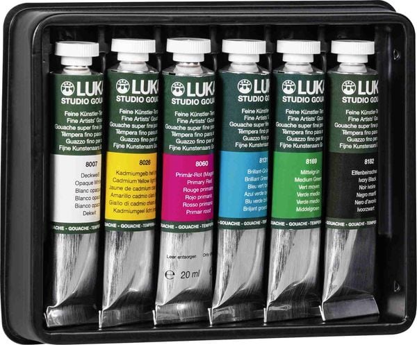 Produktbild: Lukas Studio Gouache Tempera Farben 6 x 20ml