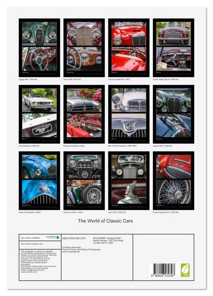 Produktbild: The World of Classic Cars (High Quality Premium Wall Calendar 2026 DIN A2 portrait),CALVENDO 12 Month Wall Calendar