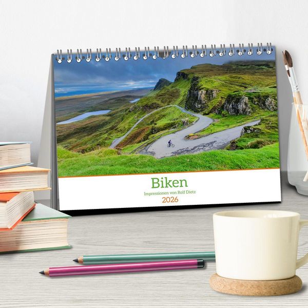 Produktbild: Biken - Impressionen von Rolf Dietz (Tischkalender 2026 DIN A5 quer), CALVENDO Monatskalender