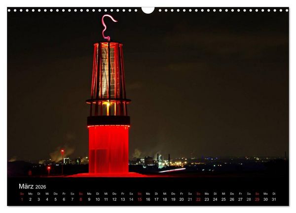 Produktbild: Wenn es Nacht wird im Ruhrgebiet (Wandkalender 2026 DIN A3 quer), CALVENDO Monatskalender