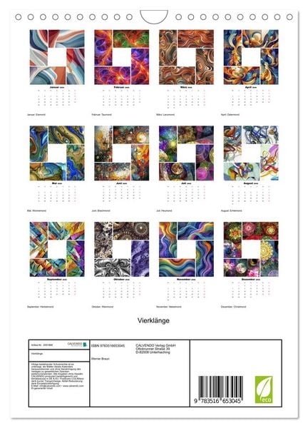 Produktbild: Vierkl&auml;nge (Wandkalender 2026 DIN A4 hoch), CALVENDO Monatskalender
