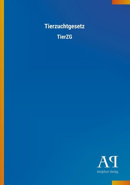 Produktbild: Tierzuchtgesetz