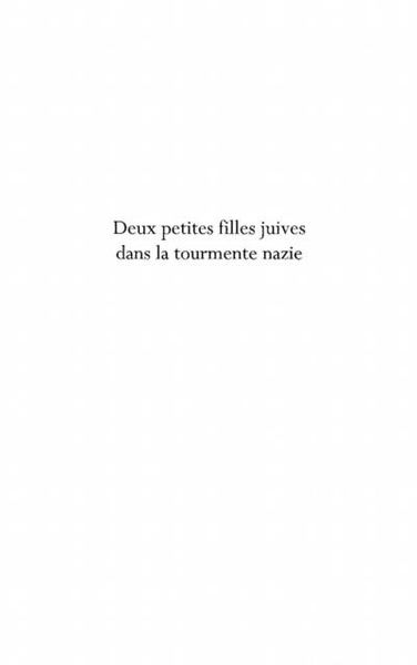 Produktbild: Deux petites filles juives dans tourment