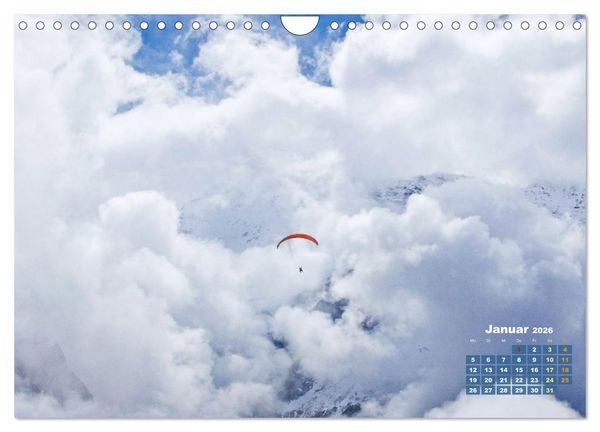 Produktbild: Paragliding: Der Traum vom Fliegen (Wandkalender 2026 DIN A4 quer), CALVENDO Monatskalender