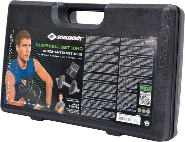 Produktbild: KURZ-HANTELSET 10kg im ABS-Kunststoffkoffer,