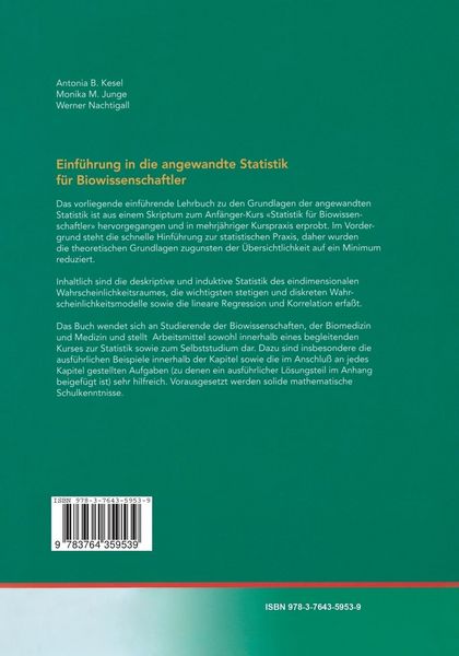 Produktbild: Einf&uuml;hrung in die angewandte Statistik f&uuml;r Biowissenschaftler