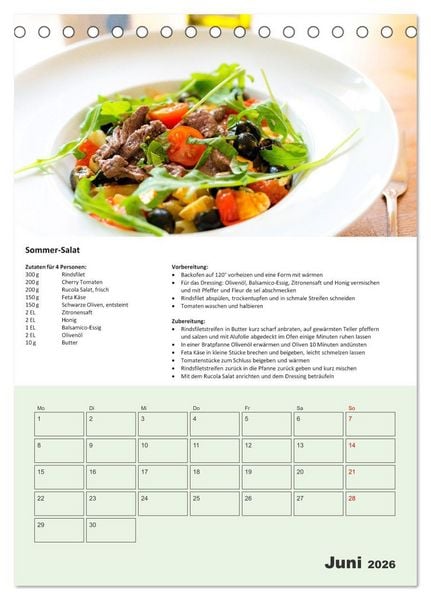 Produktbild: Der tolle Rezeptkalender (Tischkalender 2026 DIN A5 hoch), CALVENDO Monatskalender