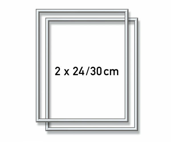 Produktbild: MNZ - 2 x Alurahmen Silber 24 x 30 cm