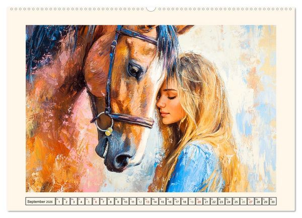 Produktbild: Seelenverwandte. Frauen und Pferde. Die Magie der Verbundenheit (Wandkalender 2026 DIN A2 quer), CALVENDO Monatskalender