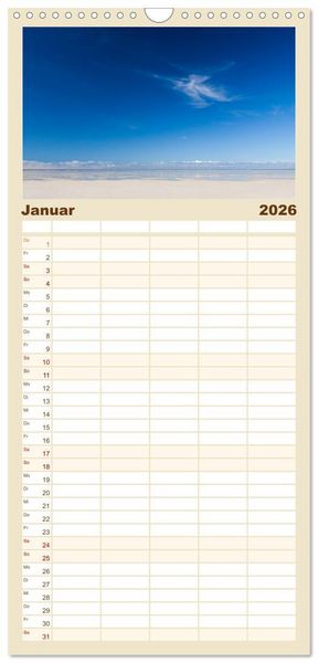 Produktbild: Familienplaner 2026 - Sankt Peter-Ording. Sonne - Strand - Meer mit 5 Spalten (Wandkalender, 21 x 45 cm) CALVENDO