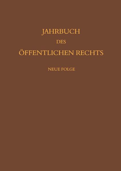Produktbild: Jahrbuch des &ouml;ffentlichen Rechts der Gegenwart. Neue Folge