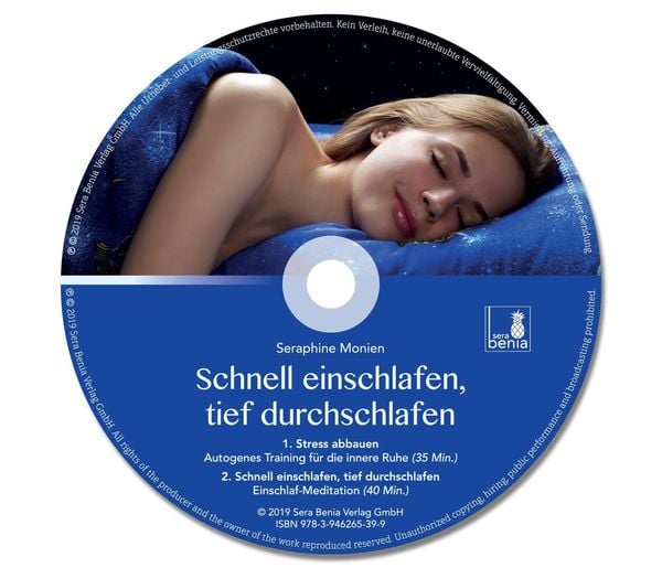Produktbild: Schnell einschlafen, tief durchschlafen &ndash; Einschlafmeditation CD {inkl. Autogenes Training zum Stress Abbauen} gegen Schlafst&ouml;rung