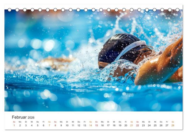 Produktbild: Schwimmen - Bahn f&uuml;r Bahn (Tischkalender 2026 DIN A5 quer), CALVENDO Monatskalender