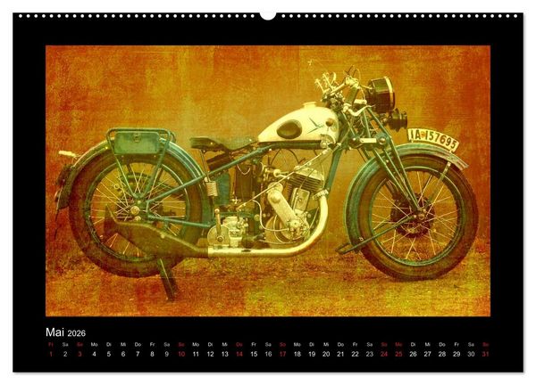 Produktbild: Motorrad Oldtimer (hochwertiger Premium Wandkalender 2026 DIN A2 quer), Kunstdruck in Hochglanz