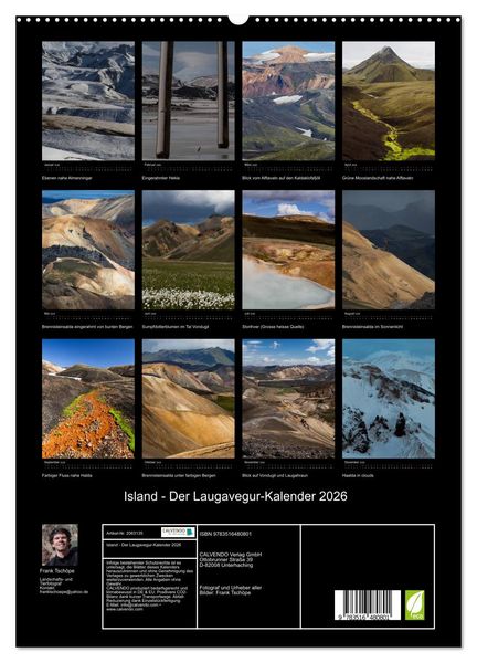 Produktbild: Island - Der Laugavegur-Kalender 2026 (hochwertiger Premium Wandkalender 2026 DIN A2 hoch), Kunstdruck in Hochglanz
