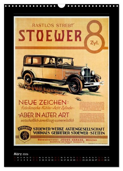 Produktbild: Historische Automobilplakate (Wandkalender 2026 DIN A3 hoch), CALVENDO Monatskalender