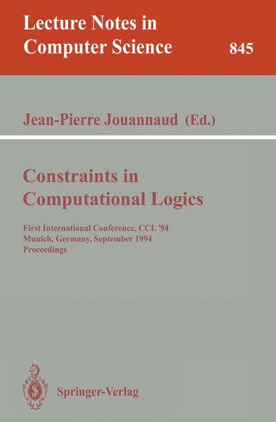 Produktbild: Constraints in Computational Logics
