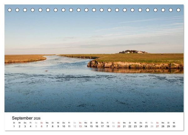 Produktbild: Hallig Hooge - zwischen Himmel und Erde (Tischkalender 2026 DIN A5 quer), CALVENDO Monatskalender