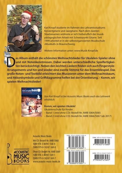 Produktbild: Komm, wir spielen Ukulele! Das Weihnachtsalbum f&uuml;r Kinder und Erwachsene. Ohne CD