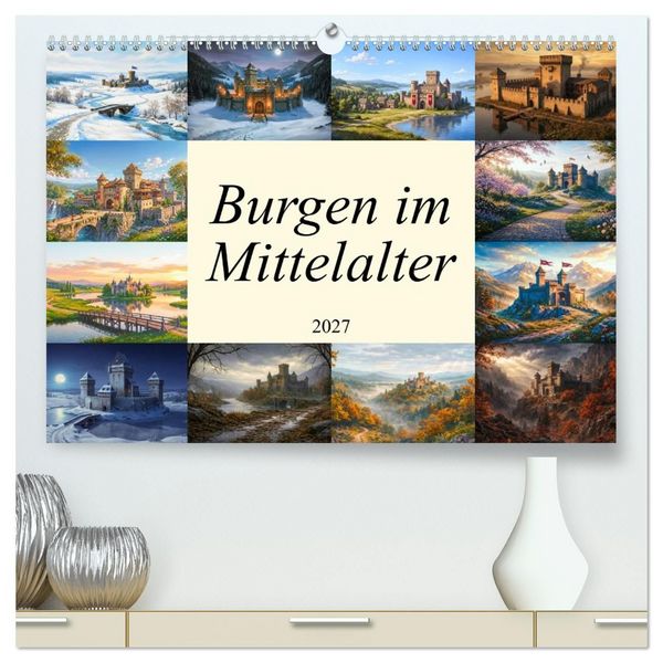 Produktbild: Burgen im Mittelalter (hochwertiger Premium Wandkalender 2027 DIN A2 quer), Kunstdruck in Hochglanz