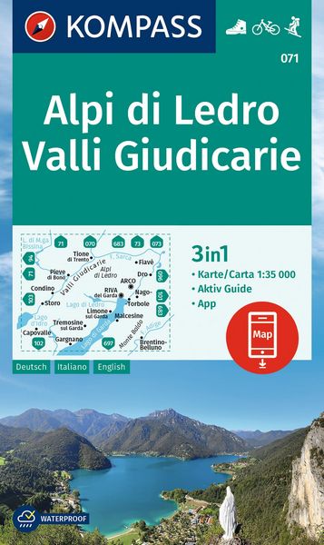 Produktbild: KOMPASS Wanderkarte 071 Alpi di Ledro, Valli Giudicarie 1:35.000