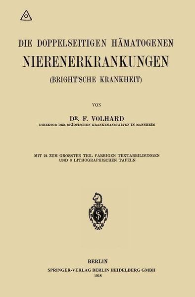 Produktbild: Die doppelseitigen h&auml;matogenen Nierenerkrankungen (Brightsche Krankheit)