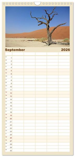 Produktbild: Familienplaner 2026 - Natur und Landschaft. S&uuml;dliches Afrika 2026 mit 5 Spalten (Wandkalender, 21 x 45 cm) CALVENDO