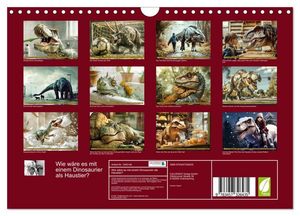 Produktbild: Wie w&auml;re es mit einem Dinosaurier als Haustier? (Wandkalender 2026 DIN A4 quer), CALVENDO Monatskalender