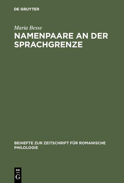 Produktbild: Namenpaare an der Sprachgrenze